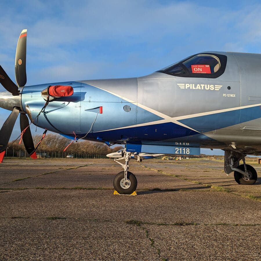 Turboprop aircraft on the ramp